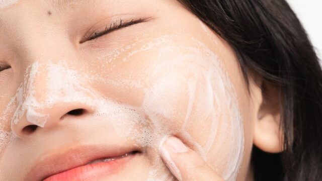 face of woman in beauty mask