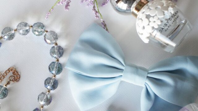 blue bow accessory