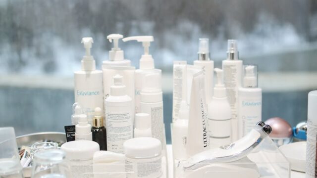 beauty products in salon